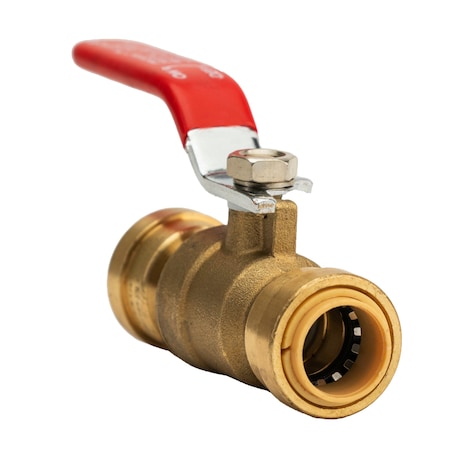 Quickfitting 1/2in Push-to-Connect x 1/2in Push-to-Connect Brass Full Port Ball Valve LF912R